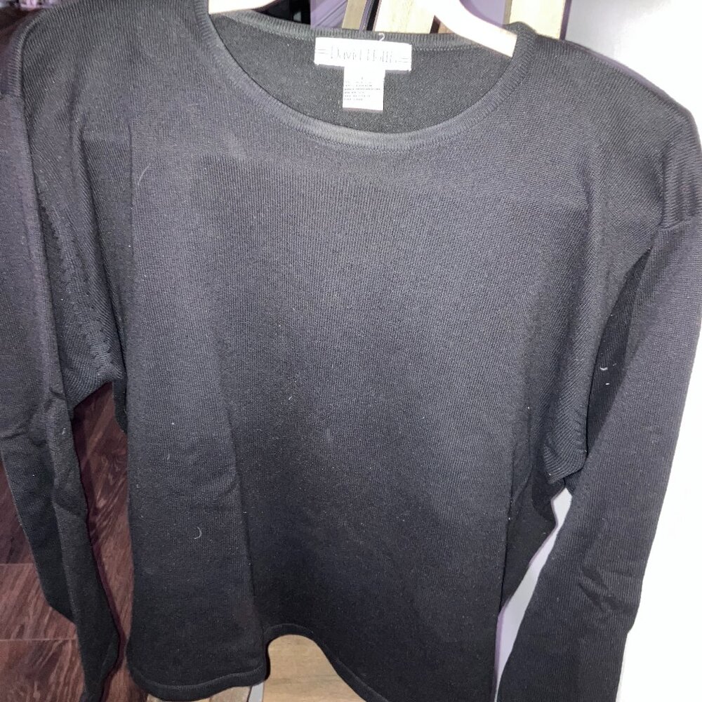 Simple black crewneck sweater